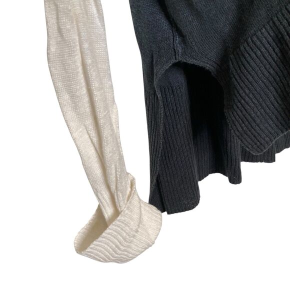 Vertical Design Petite Tiedye Linen Knit Long Sleeve Sweater Size MP Tunic Top - Picture 5 of 10